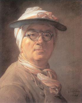 Jean Baptiste Simeon Chardin : Self-Portrait with an Eye-Shade